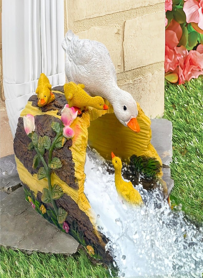 Euiroet Real Duck Gutter Downspout Extender,Garden Sculpture Ornament,Decor Downspout Diverter,Perfect Rain Diverter for 3"x4" Downspouts,Eco-Friendly Resin,Perfect Outdoor Decor Gift - Image 1