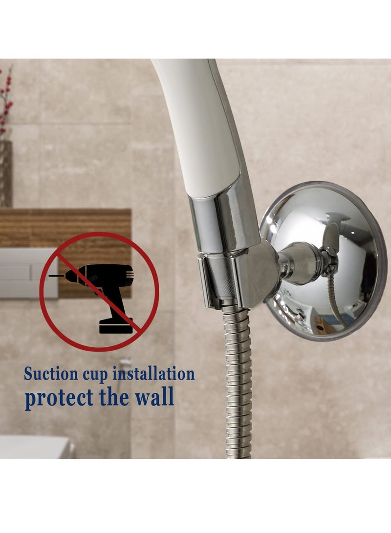SOLARAE Adjustable 360° Rotating Shower Head Holder with Removable Mount and Vacuum Suction Cup for Easy Installation and Versatile Use. - Image 2