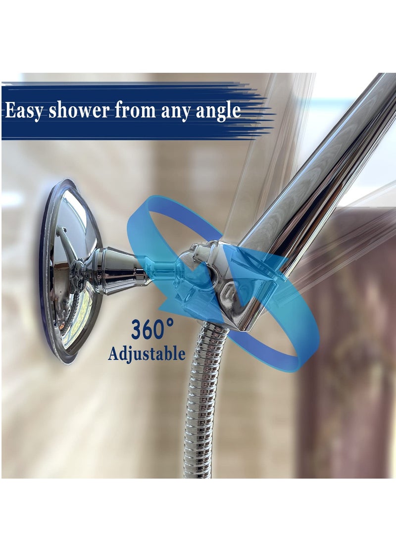 SOLARAE Adjustable 360° Rotating Shower Head Holder with Removable Mount and Vacuum Suction Cup for Easy Installation and Versatile Use. - Image 1