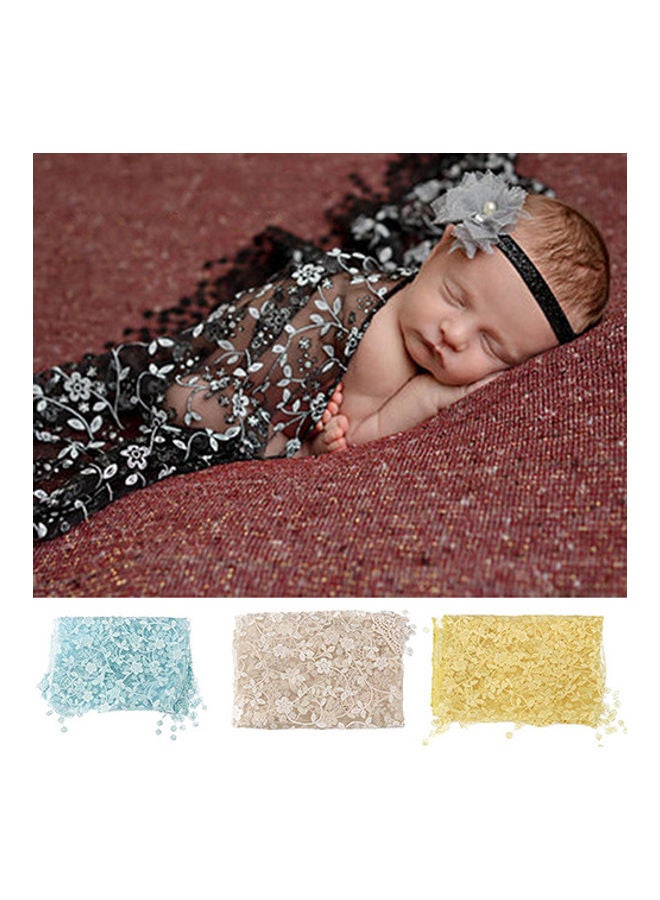 NIBEMINENT Newborn Baby Boys Girls Lace Tassel Photography Scarf Quilt Photo Prop Pink  - Image 3