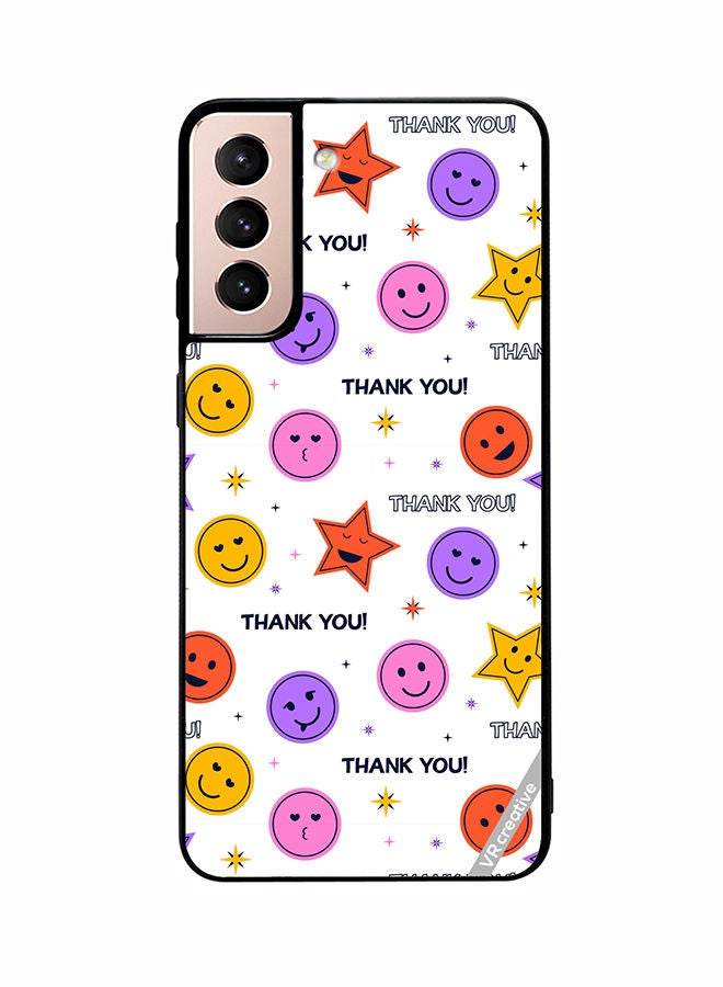VR CREATIVE Protective Case Cover For Samsung Galaxy S21 5G Thank You Seamless Design Multicolour - Image 1