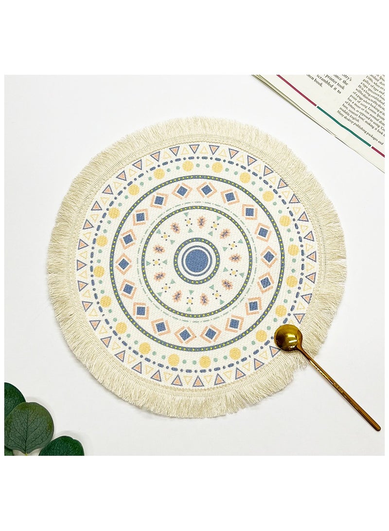 Cotton Woven Coasters Beverage Coasters，Round Placemats，Kitchen Table Placemats