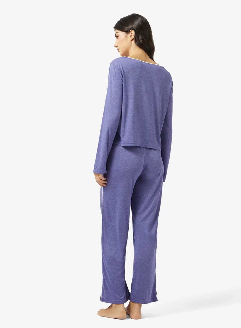جينجر Relaxed Top & Pyjama Loungewear Set