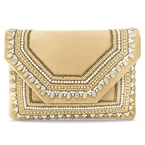 Aheli Clutch Purses Gift for Women Wedding Handmade Evening Handbags Party Bridal Clutch - Image 1