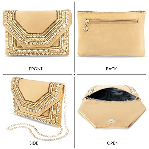Aheli Clutch Purses Gift for Women Wedding Handmade Evening Handbags Party Bridal Clutch - Image 4