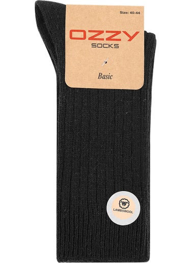 Ozzy Socks 1 Pair Winter Gray Men's Lambswool Wool Sleeping Socks Soft Touch 