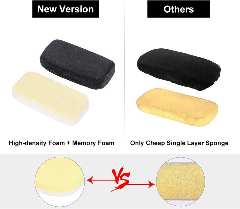 BAIBU Ergonomic Memory Foam Office Chair Arm Pads, Comfy Black Gaming Armrest Pads for Elbows and Forearms Pressure Relief (Set of 2) - Image 3