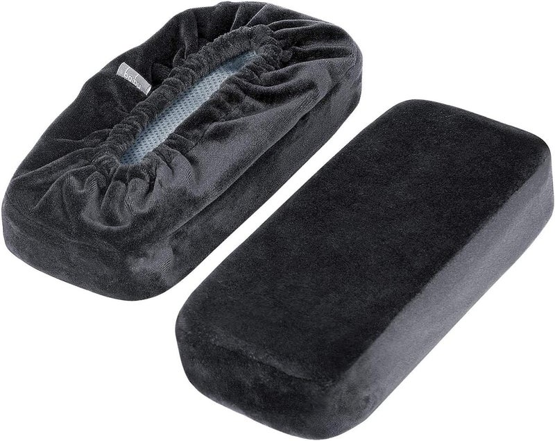BAIBU Ergonomic Memory Foam Office Chair Arm Pads, Comfy Black Gaming Armrest Pads for Elbows and Forearms Pressure Relief (Set of 2) - Image 1