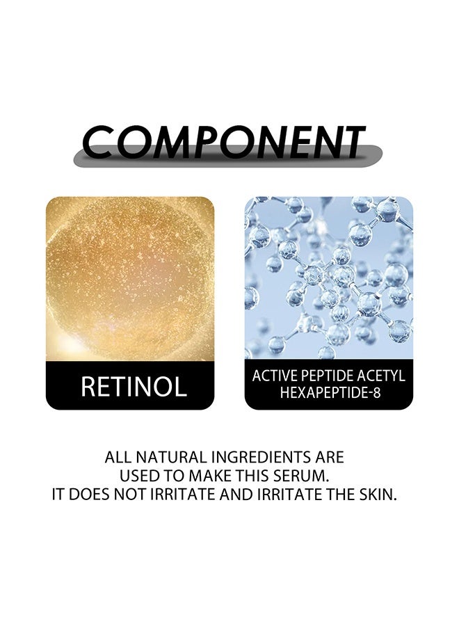 OUHOE Anti Aging & firming Retinol Serum , Vitamine E & Antioxidants Hyaluronic Acid Anti-Aging Serum, Reduces Wrinkles, Fine Lines, Age Spots, Sun Spots, Anti Wrinkle Facial Serum 30ml - Image 2