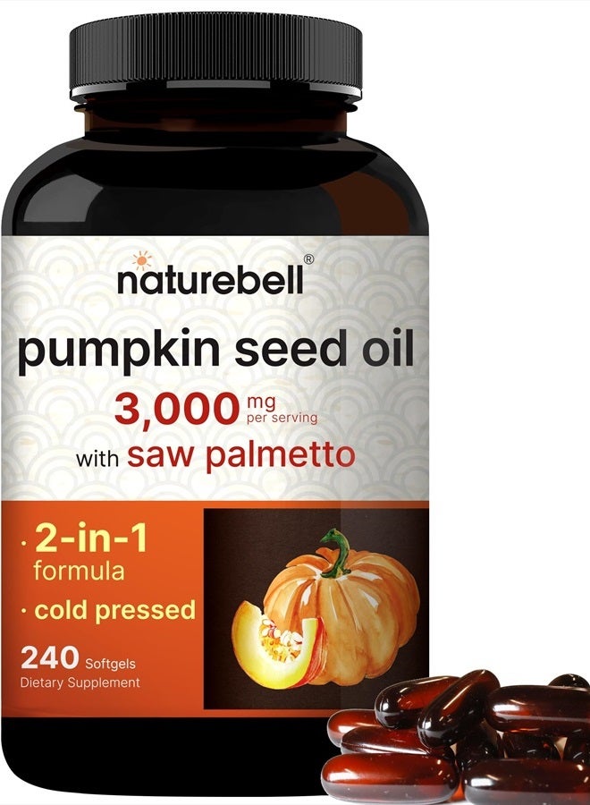 NatureBell Pumpkin Seed Oil 3,000mg 240 Softgels - Image 1