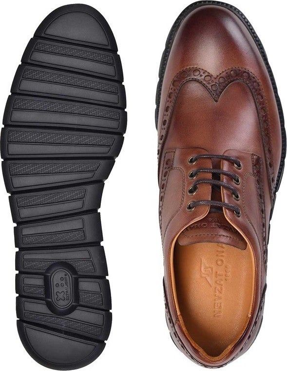 Nevzat Onay Genuine Leather Tan Casual Lace-Up Men's Shoes -11486-  - Image 2