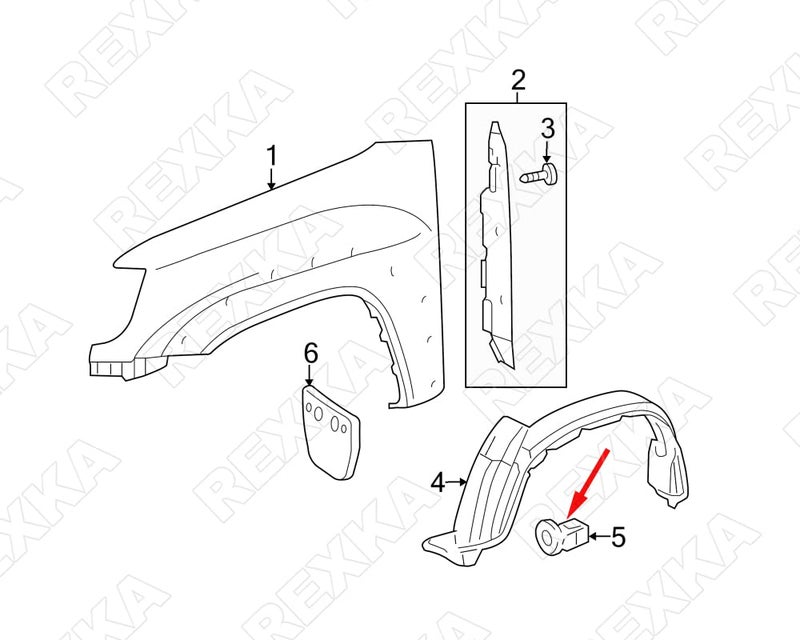 Rexka 10pcs Fender Liner Screw Grommet Compatible with Toyota Lexus 90189-06236 Highlander Prius Tundra LC500 RC200t RC300 RC350 - Image 5