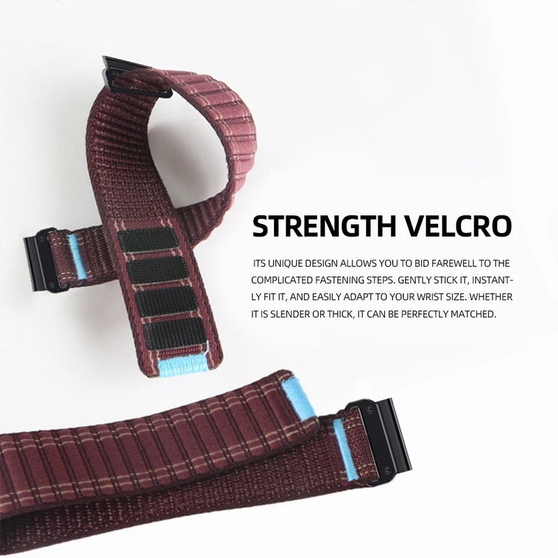 Y&D Elastic Nylon Replacement Strap for Garmin Fenix 7X Pro – Quick Fit 26mm to 22mm Soft Comfortable Watch Band - Image 5