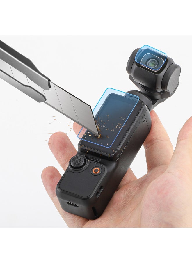 Sunnylife Osmo Pocket 3 Tempered Glass Screen Protector High Definition Explosion-proof Protective Film For Camera Lens-Color:2+2 Suit - Image 4