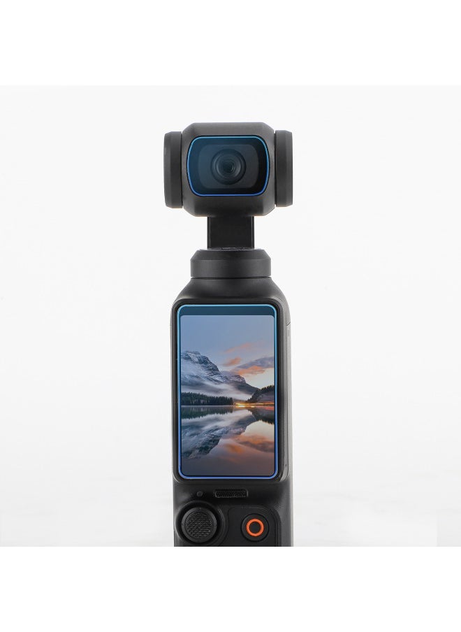 Sunnylife Osmo Pocket 3 Tempered Glass Screen Protector High Definition Explosion-proof Protective Film For Camera Lens-Color:2+2 Suit - Image 3