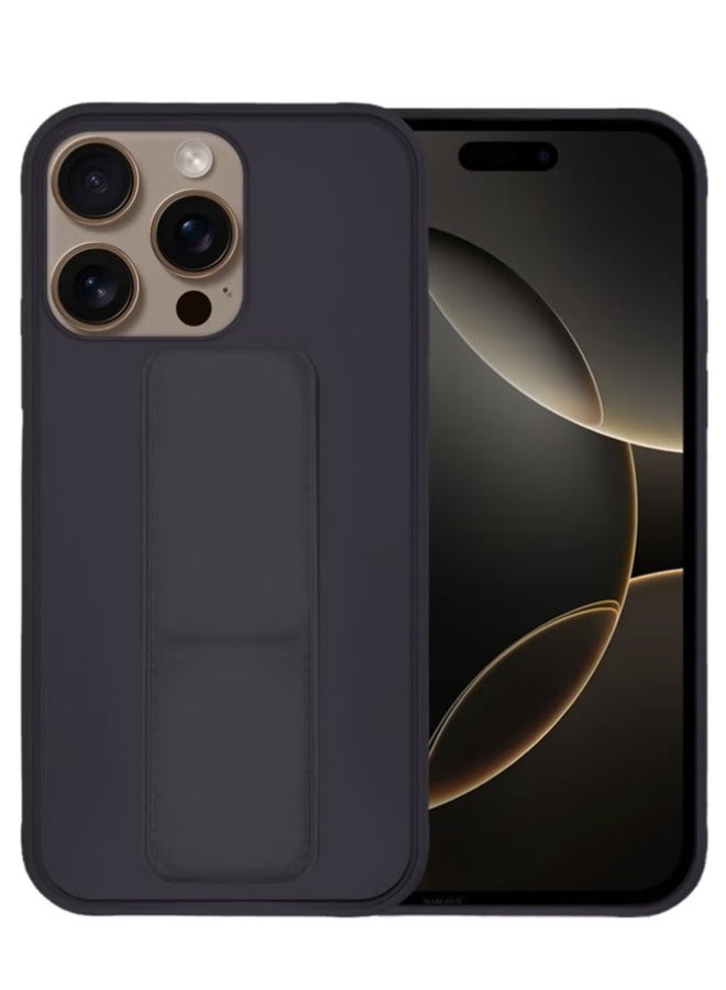 ACLIX 3-Pack Premium PU Leather Case & Screen Protectors for iPhone 16 Pro Max – Shockproof, Anti-Scratch, Stand Function, Finger Grip Case Cover (Black) - Image 2