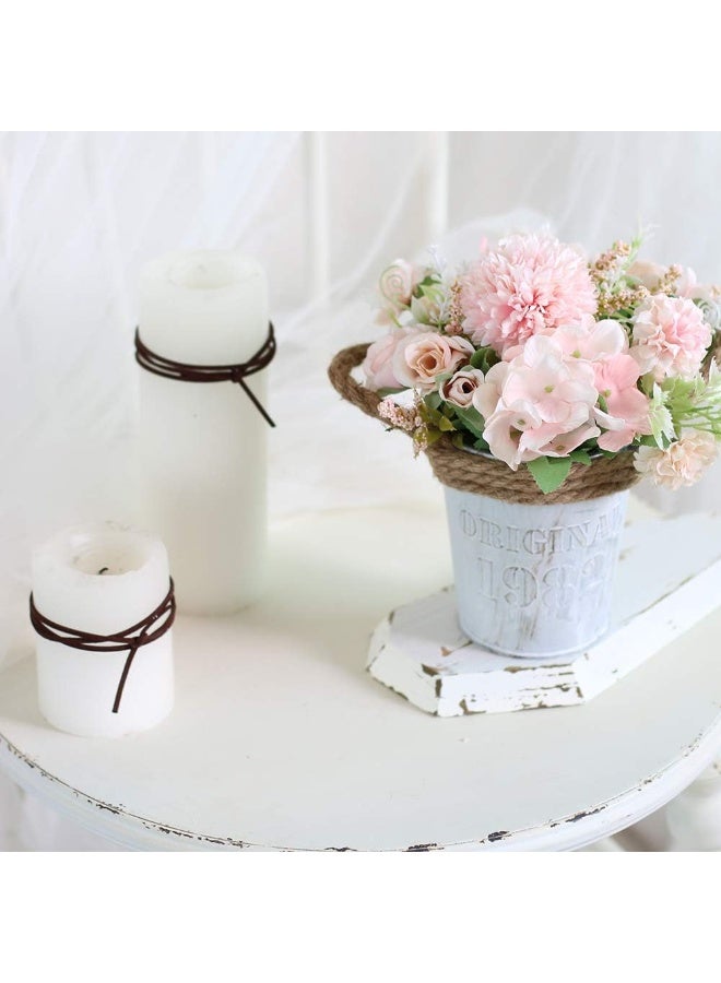 ألاماريك زهور هدرانجيا اصطناعية مع أصيص، نباتات صناعية ١١ × ٢٠ سم في أصيص معدني، زهور ورود حريرية لتزيين المنزل والمكتب وطاولة المطبخ وحافة النافذة، هدية لمنزل جديد (وردي). - Image 4