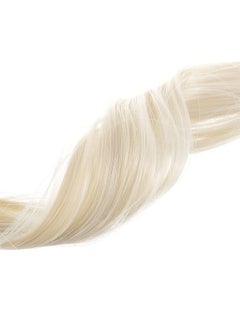 SWACC 12 Pcs Curly Wavy One Color Party Highlights Clip on in Hair Extensions Colored Hair Streak Synthetic Hairpieces (Platinum Blonde)  - Image 3