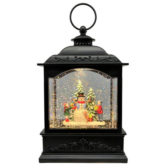 Christmas Snow Globes Lantern with Music Timer USBBattery Operated LED Glittering Globe Lantern Snow Globe Decoration for Home Holiday Decor Snowman
