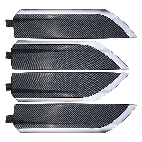 APPERFiT مجموعة تزيين إطار باب داخلي من ألياف الكربون متوافقة مع شيفروليه شيفي سيلفرادو و GMC سييرا كابينة الطاقم قطع غيار أبواب ملحقات 2019-2024 بديل 84469330 - Image 3
