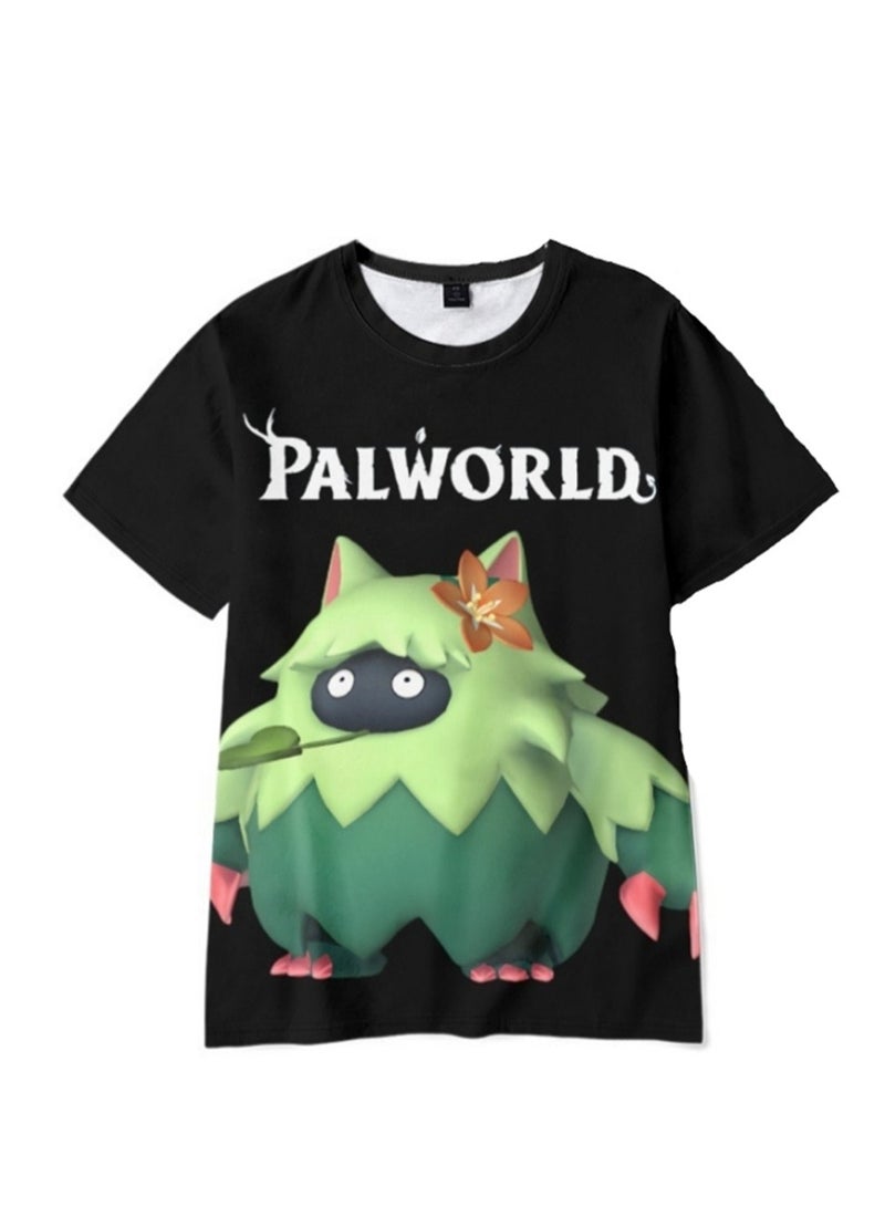 Palworld Phantom Beast Palu 3D digital printing summer short-sleeved T-shirt for adults and children - Image 1
