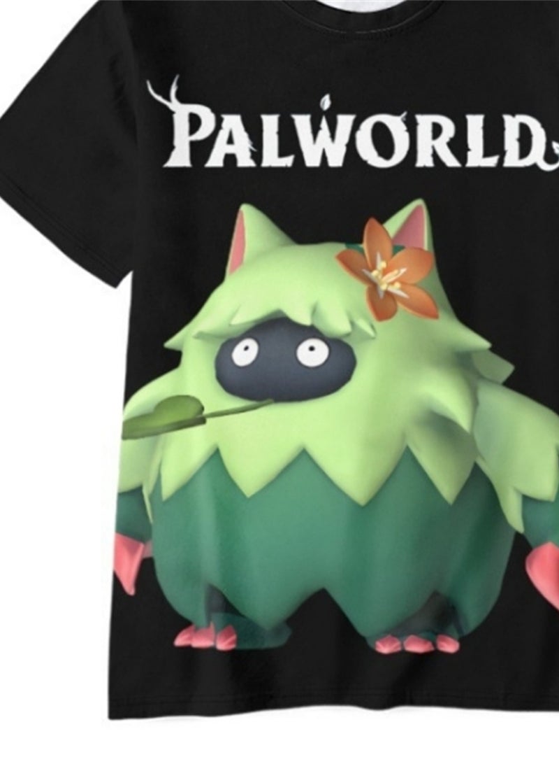Palworld Phantom Beast Palu 3D digital printing summer short-sleeved T-shirt for adults and children - Image 3