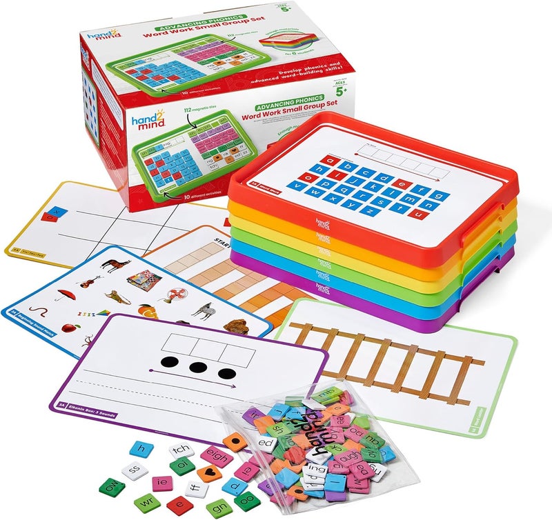 hand2mind hand2mind Advancing Phonics Word Work Small Group Set Magnetic Letter Tiles Magnetic Letter Trays Kindergarten Phonics Manipulatives Phonemic Awareness Science of Reading Classroom Materials - Image 1