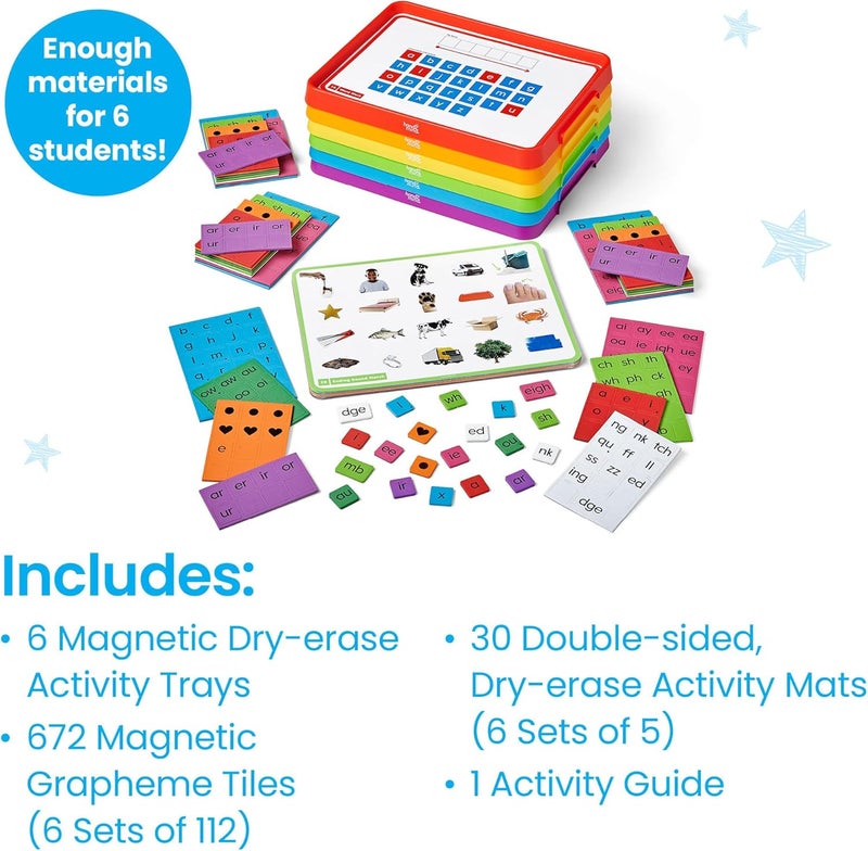 hand2mind hand2mind Advancing Phonics Word Work Small Group Set Magnetic Letter Tiles Magnetic Letter Trays Kindergarten Phonics Manipulatives Phonemic Awareness Science of Reading Classroom Materials - Image 2
