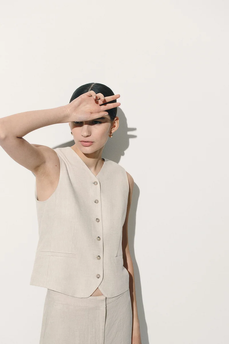 H&M Linen-blend suit waistcoat