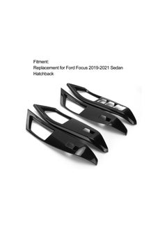Crystal Car Window Lift Button Frame Car Interior Accessories Trim Sticker Decals Carbon Fiber Style for Focus 20192021