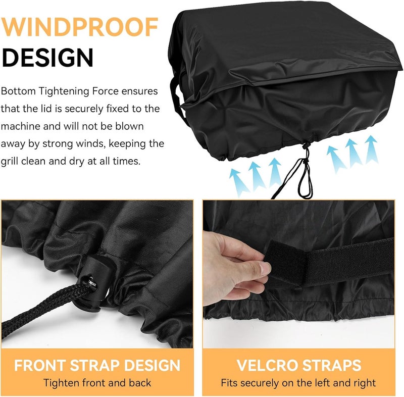KEYDINHT Griddle Cover for Blackstone 22in Tabletop Griddle with Hood & Captiva Designs 22 in Flat Top Grill - BBQ Gas Grill Cover Tabletop Griddle Cover for Outdoor Grill, Waterproof, Anti-UV, Black - Image 3