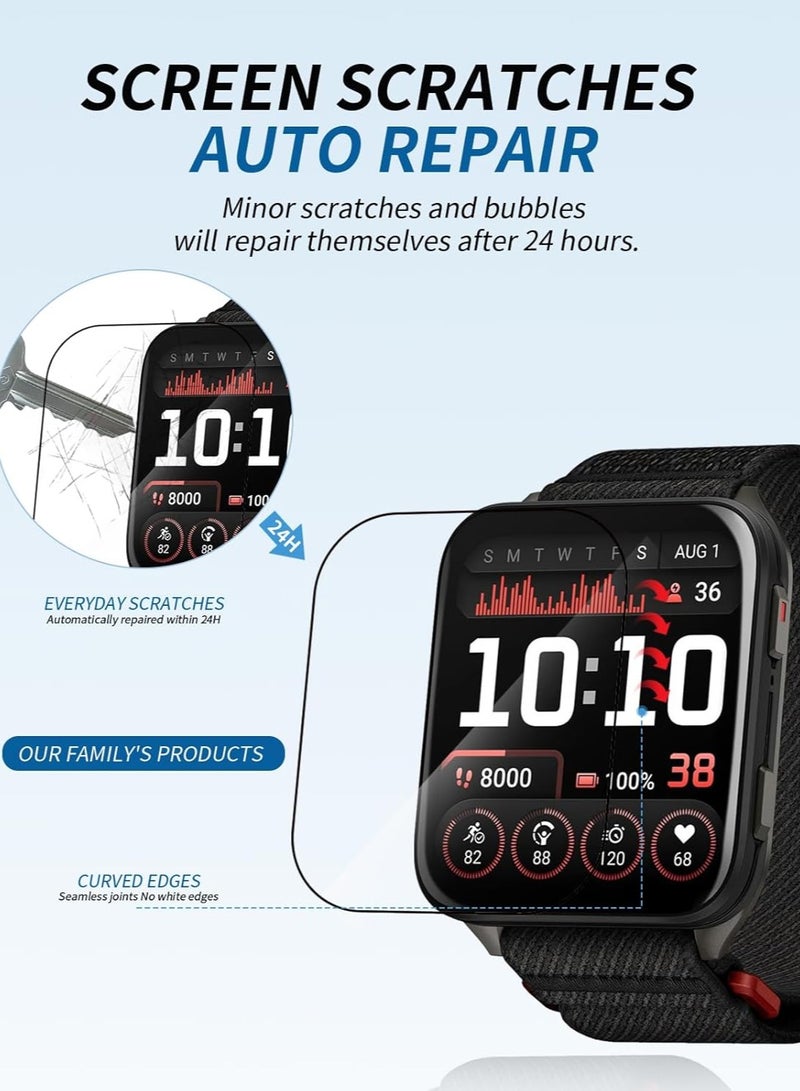 طقم حماية شاشة لساعة Garmin Venu X1 الذكية مكون من ست قطع، مصنوع من مادة TPU الشفافة والمرنة، مقاوم للخدوش، عالي الوضوح، حساس للمس، ومضاد للبصمات - Image 3