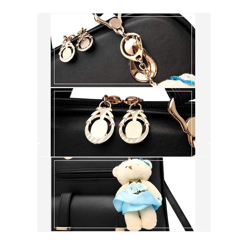 Floky Fashion Korean Style Backpack Shoulder Bag with Teddy Bear for Teenager Girl Women Lady Casual Bag Pack Dual Usage Bag - Image 3