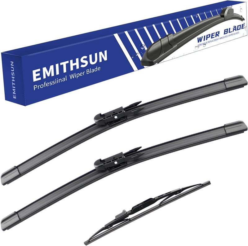 EMITHSUN Windshield Wiper Blades Set for Toyota Sequoia 2008-2022 - 26" + 23" + 12" - Image 1