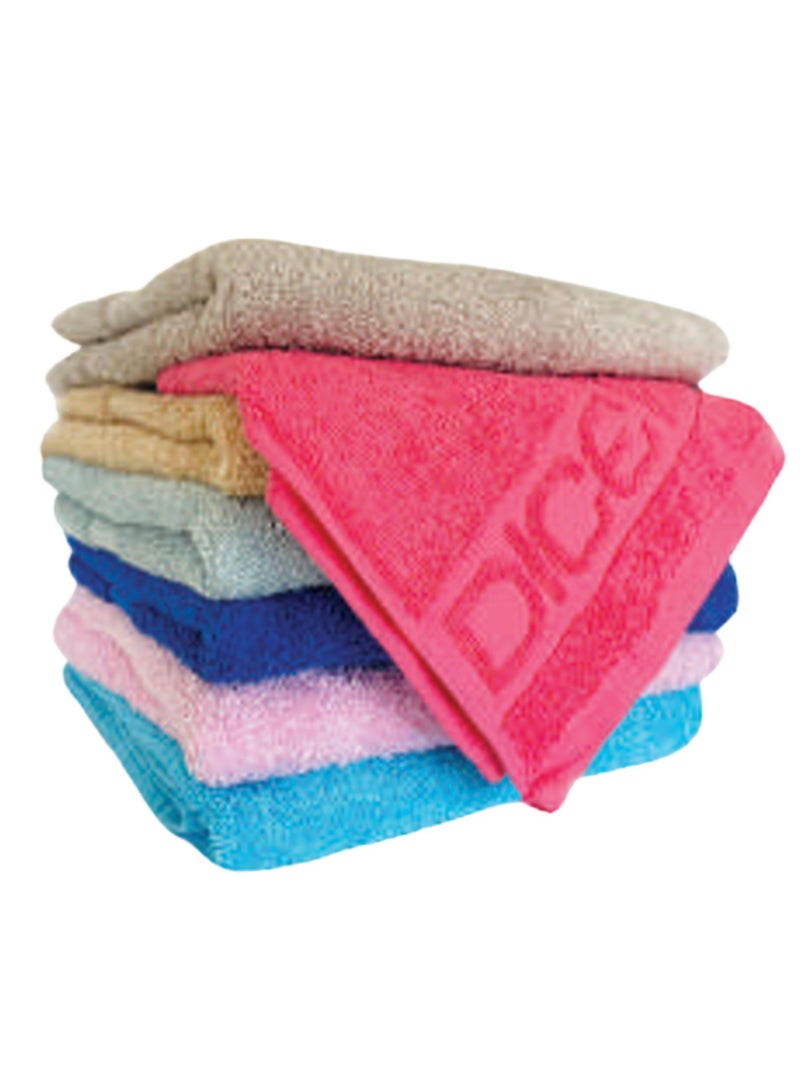 DICE Soft Cotton Bath Towels, 6-Piece Set, Multi-Colour Pack Size 30x30 cm