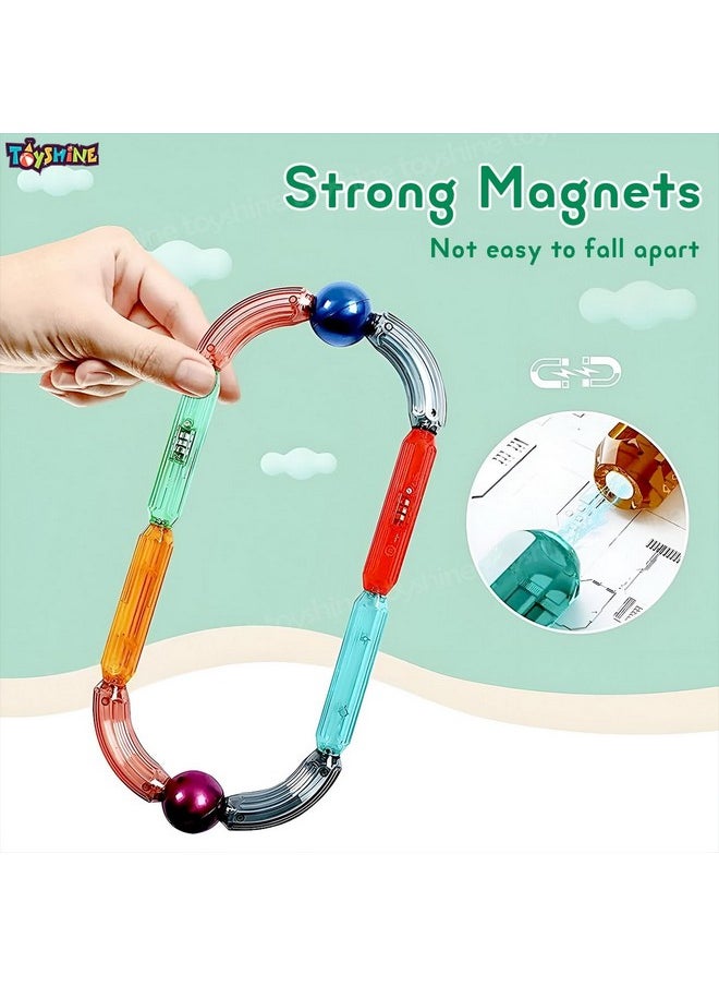 Toyshine Toyshine 36 Pc Light up Roundels Magnetic Building Block Sticks 3D Magnet Puzzle Fun Educational Learning Creative Construction Toy for 3+ yrs  - Image 4