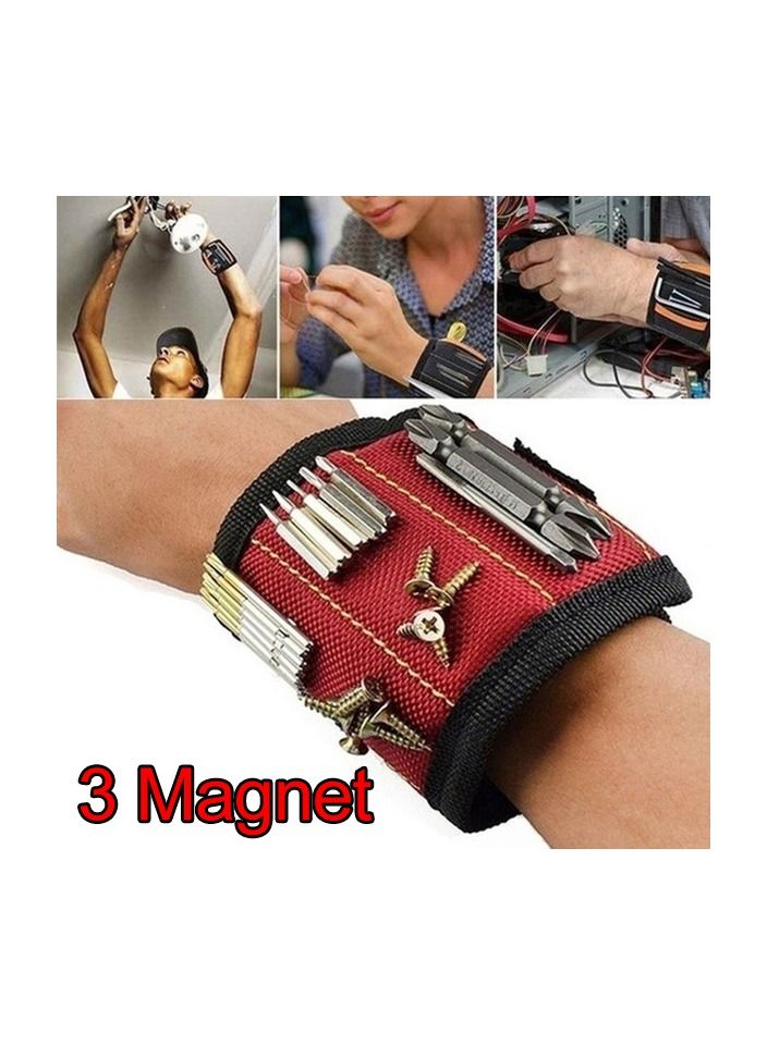1-Piece Magnetic Wristband Portable Tool Bag,Magnet Electrician Wrist Tool Belt,Screws Nails Drill Bits Bracelet for Repair Tool  - Image 1