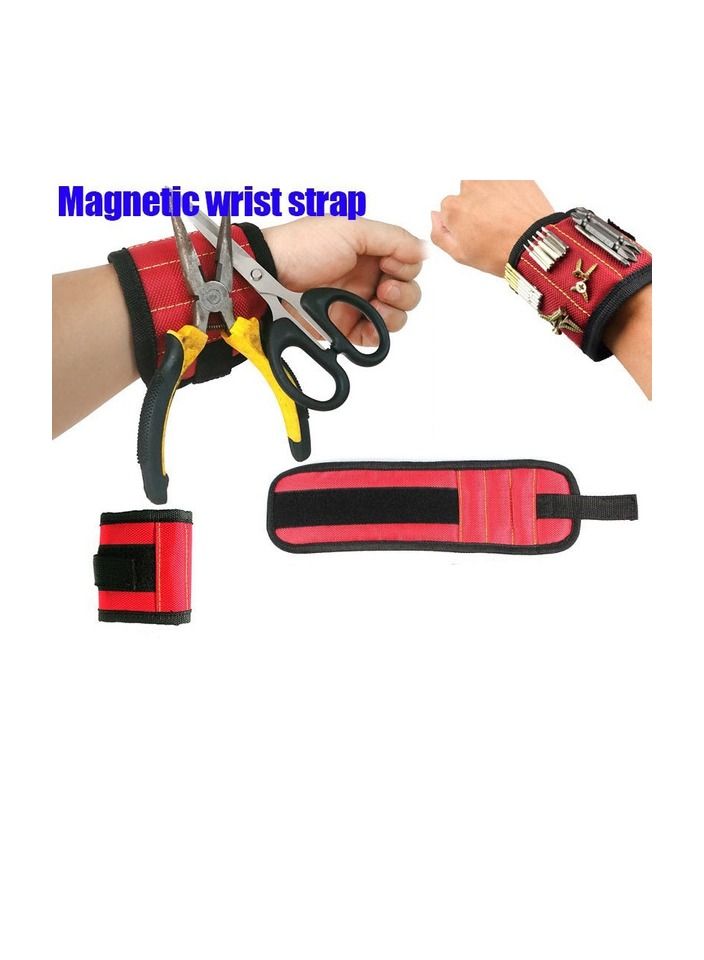 1-Piece Magnetic Wristband Portable Tool Bag,Magnet Electrician Wrist Tool Belt,Screws Nails Drill Bits Bracelet for Repair Tool  - Image 2