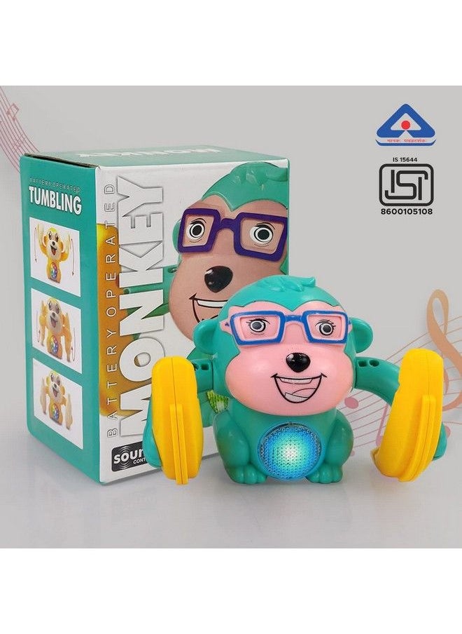 NHR - Dancing Monkey Musical Toys For Kids 360° Baby Spinning Rolling Doll Tumble Toy With Voice Control Musical Light And Sound Effects With Sensor (3+ Months Multicolor) - Image 1