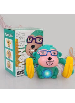 Dancing Monkey Musical Toys For Kids 360° Baby Spinning Rolling Doll Tumble Toy With Voice Control Musical Light And Sound Effects With Sensor (3+ Months Multicolor)