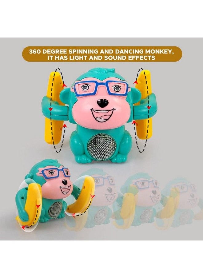 NHR - Dancing Monkey Musical Toys For Kids 360° Baby Spinning Rolling Doll Tumble Toy With Voice Control Musical Light And Sound Effects With Sensor (3+ Months Multicolor) - Image 1