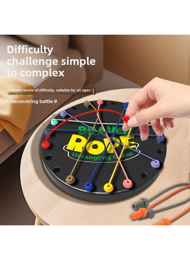 Untie Rope Battle Children's Challenge Decryption Board Games Logical Thinking Training Mindset Parent-Child Interactive Toys-Color:Deconstring Battle (10 Colorful Ropes + 1 Storage Bag) Mail Order Box