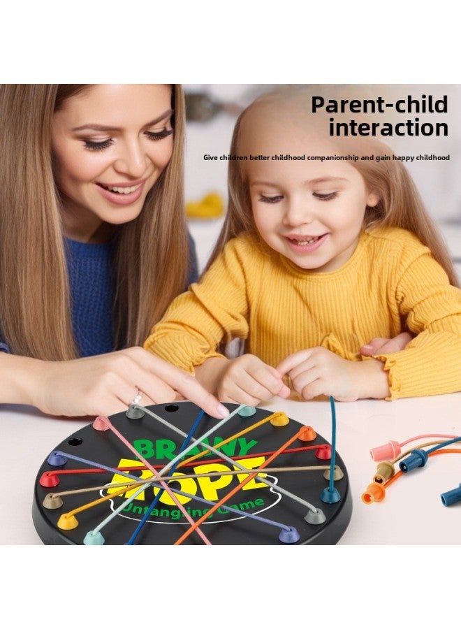 Untie Rope Battle Children's Challenge Decryption Board Games Logical Thinking Training Mindset Parent-Child Interactive Toys-Color:Deconstring Battle (10 Colorful Ropes + 1 Storage Bag) Mail Order Box