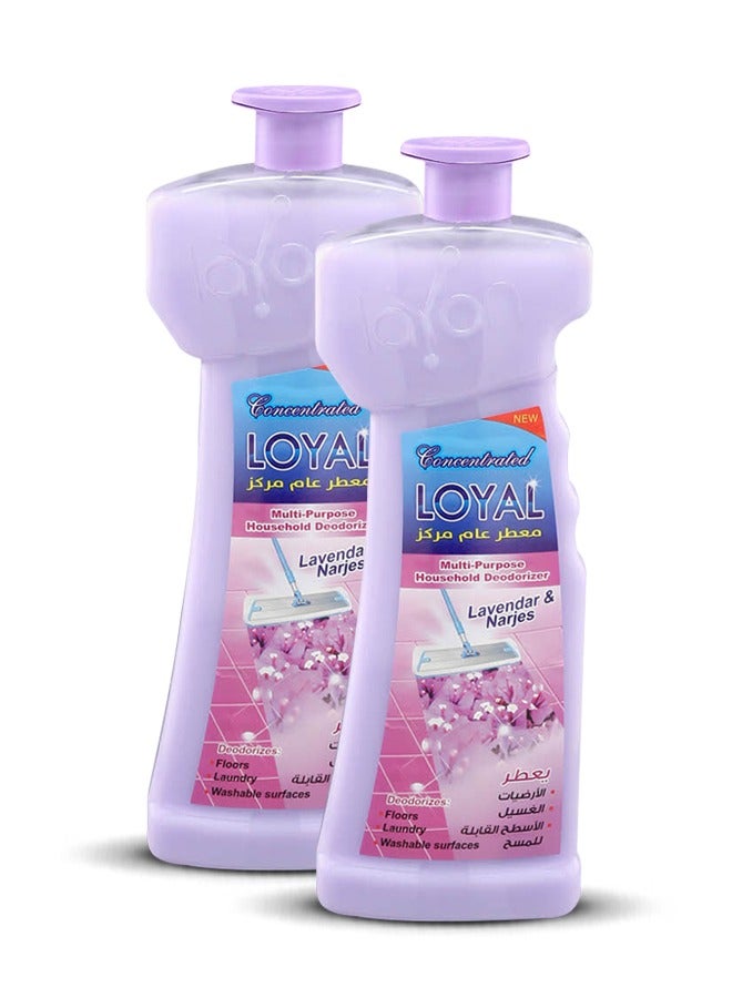 لويال معطر متعدد الأغراض للمنزل جل مركز برائحة اللافندر نرجس 2x700 مل - Image 1
