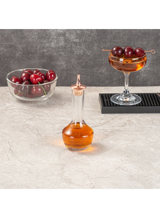 Restaurantware Bar Lux 3.5 Ounce Bitters Bottle, 1 Professional Grade Bitter Glass - With Copper-Plated Dasher Top, For Cocktails or Desserts, Clear Glass Dasher Bottle, Use At Homes or Bars - Image 3