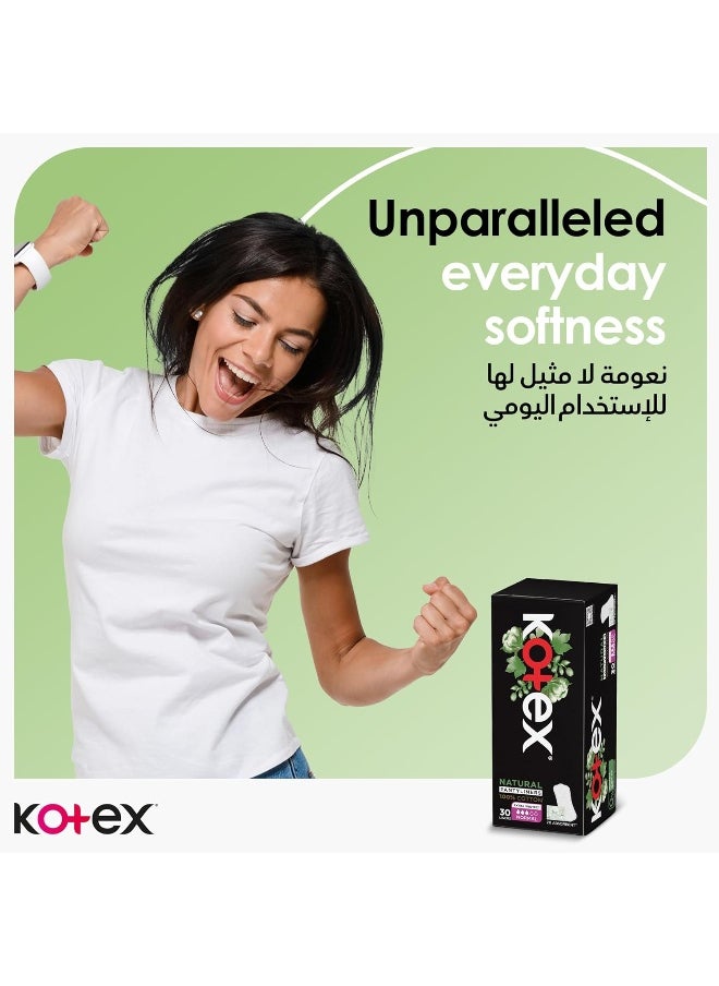 Kotex - Kotex Natural Panty Liners, 100% Cotton, Normal Size, 54 Daily Panty Liners 54 Pcs - Image 1