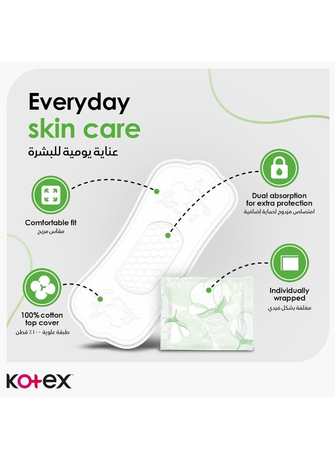 Kotex - Kotex Natural Panty Liners, 100% Cotton, Normal Size, 54 Daily Panty Liners 54 Pcs - Image 1