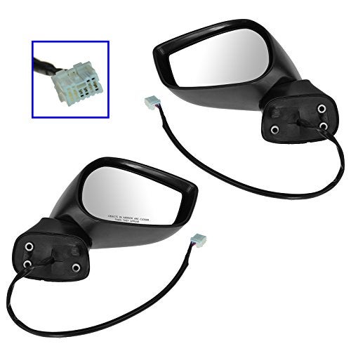 TRQ 2 Piece Driver and Passenger Side Mirror Assembly Set Electric Adjustment Heated No Memory Textured Compatible with 2013-2014 Scion FR-S SC1320109 SC1321109 - Image 1