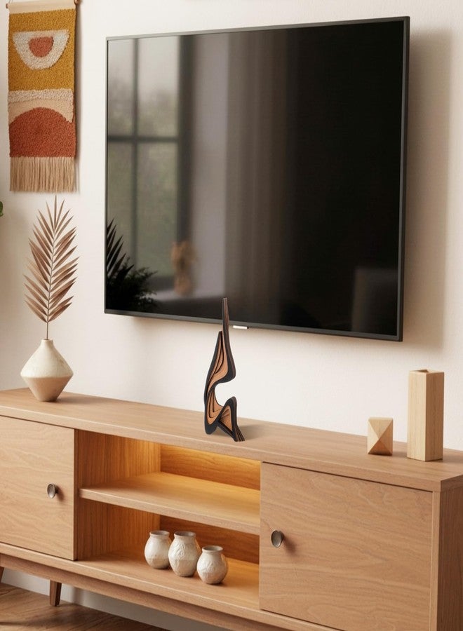 Fumete Mid-Century Modern Wood Abstract Sculpture Wooden Curved Art Table Decoration Modern Home Decorative Objects for Mantel Bookshelf Dresser Living Room Office & Entryway Table Decorative - Image 5