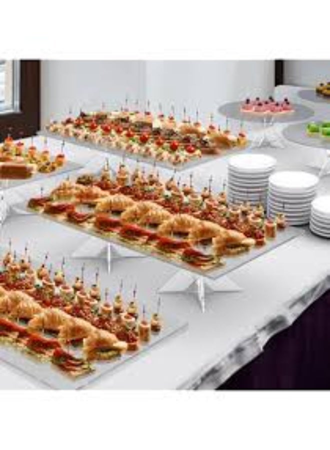EMAAZZ LLC Premium Clear Acrylic Buffet Riser Stands Set – Modern Food Display Stand for Dessert, Cake, Appetizers & Catering | Elegant Serving Display for Parties, Hotels, Restaurants, Events & Home Buffet - Image 4